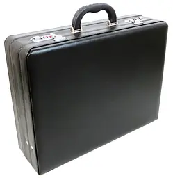 Кейс дипломат великий з екошкіри Portfolio S1645426 Чорний - мініатюра 3