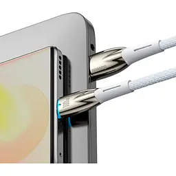 Кабель Baseus Glimmer Series USB-А to USB-C 100W 1m White (CADH000402) [106121] - мініатюра 6