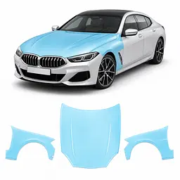 Антигравійна захисна бронеплівка за лекалами для BMW 8 Series G15/G14/G16 facelift 2022- капот і передні крила