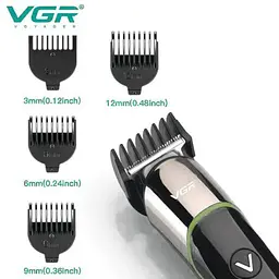Машинка для стрижки волосся VGR V-291 LED-дисплей акумуляторна 4 насадки 600mAh 5W Black - мініатюра 3
