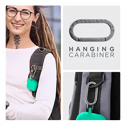 Силіконовий чохол для навушників Apple AirPods 4, Hang Case, бірюзовий, ультратонкий захисний кейс товщиною 2 мм, захист від подряпин, пилу та ударів, компактний, з карабіном для кріплення, ArmorStandart (ARM81287) - мініатюра 6