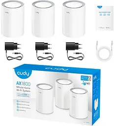 Mesh-система Cudy WiFi 6 M1800 3-Pack дводіапазонна гігабітна 3 модулі (73-00516) - мініатюра 4