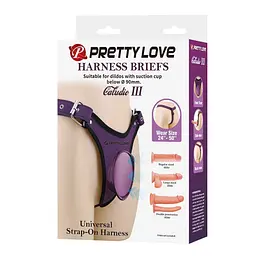 Трусики для страпону Pretty Love Harness Briefs Caludio III (фіолетовий) - мініатюра 5