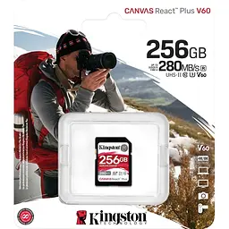 Карта пам'яті Kingston SDXC Canvas React Plus 256GB Class 10 UHS-II U3 V60 (SDR2V6/256GB) [120442] - мініатюра 5
