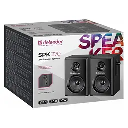 Акустичні колонки Defender SPK-270 (2.0) 10W USB дерево (Black) - мініатюра 6