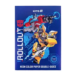 Кольоровий папір Kite А4 неоновий Transformers (10 аркушів/ 5 кольорів) (TF24-252)