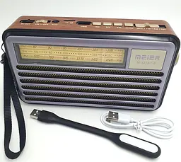 Акумуляторний радіоприймач з сонячною панеллю Bluetooth портативна колонка MP3 USB радіо MEIER M-521BT-S - мініатюра 5