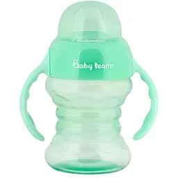 Поїльник-непроливайка Baby Team зі спаутом і ручками 6+ міс. 180 мл м'ятний (5022_м'ятний)
