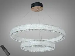 LED підвісна люстра Diasha 662/800+500GD 2 кільця золото 142Вт пульт
