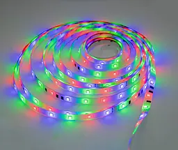 Світлодіодна стрічка RGB 3528, 4.5 м, біла, з пультом і блоком живлення - мініатюра 4