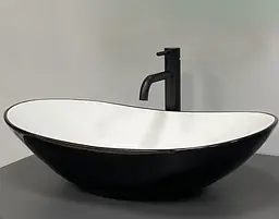 Умивальник VBI Turin black white накладний VBI-011513, Чорний матовий - мініатюра 6