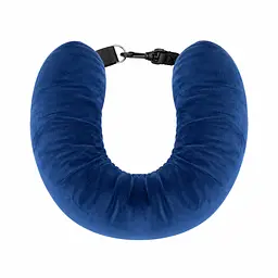Подушка-чохол для ручної поклажі в літак Travel Pillow Bag 79×18 см, з ремінцями, синя
