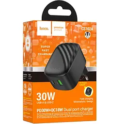 МЗП Hoco CS102A Folding PD30W+QC3.0 (1USB-A/1C) Black - мініатюра 2