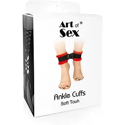 Поножи Art of Sex Ankle Cuffs - Soft Touch Червоні - мініатюра 4