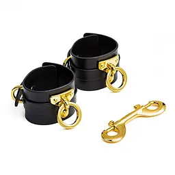 Наручники Upko Handcuffs італійська шкіра, чорні - мініатюра 8