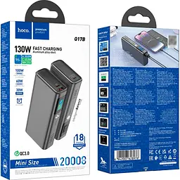 Зовнішній акумулятор Hoco Electric 20000mAh 130W Q17B Grey [122836] - мініатюра 7