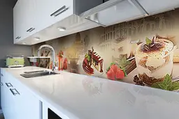 Кухонний фартух Happy Pocket самоклеючий Полуничний пудинг насолоди наклейка ПВХ бежевий 65х250 см Z180385 - мініатюра 2