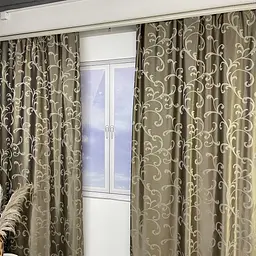 Жакардові штори кавового кольору з вензелем на тасьмі 2шт. 150х270 ALBO pbe0052391 - мініатюра 6