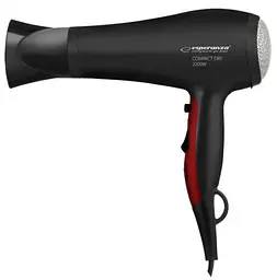 Фен Esperanza EBH004K Pamela, Black, 2200W, 2 швидкості, 3 температурні режими, концентратор