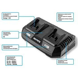 Зарядний пристрій Energy+ 18В 3А Graphite hoz0014345 - мініатюра 4