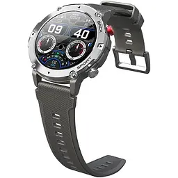 Смарт-годинник Lemfo LF26MAX силіконовий ремінець Silver Black (16361-hbr) - мініатюра 3