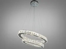 Світильник підвісний LED Diasha 7210/650+500HR, 50W, хром, сучасний стиль, регульована висота, пульт ДК - мініатюра 3