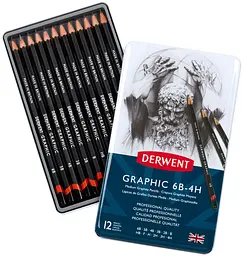 Графітні олівці Graphic Hard 12 шт Derwent