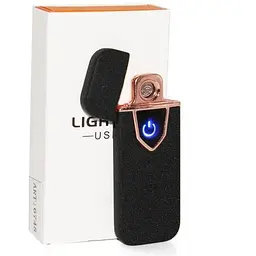 Запальничка USB ZGP 711 електрична, спіральна, чорна, акумуляторна, металева