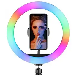 Кільцева LED RGB лампа 33 см 25 W з тримачем для телефона селфі кільце для блогера