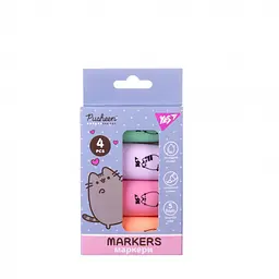 Набір текстових маркерів Yes "Pusheen" 4 шт. (391094)