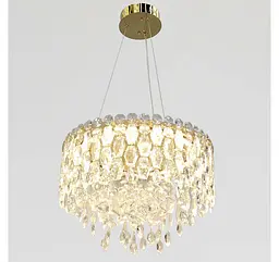 Сучасна підвісна кришталева LED-люстра Artlight 012/500BGD золота зі скляними підвісками - мініатюра 3