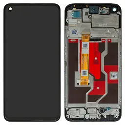 Дисплей для Oppo A76, чорний, з рамкою, .