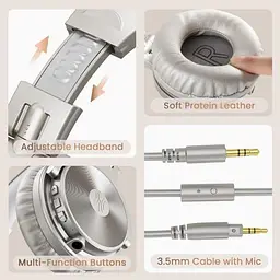 Навушники OneOdio Studio Pro C Bluetooth+3,5мм Silver (Pro C Silver) - мініатюра 5
