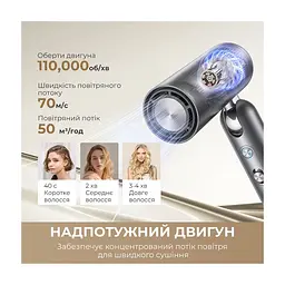 Фен Dreame Pocket Pro 5in1 Titanium (AHD51PRO_T5) - мініатюра 2