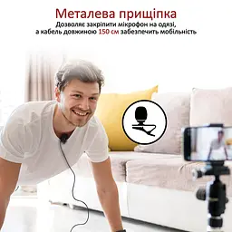 Мікрофон петличка для телефону Lavalier microphone MK-3 петличний мікрофон Type-c для смартфона 1.5 м - мініатюра 4
