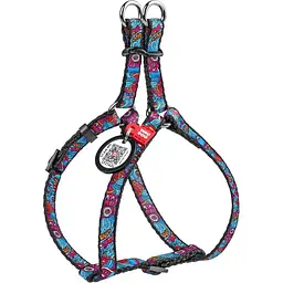 Шлея для собак Waudog Nylon Літо, анатомічна, з QR паспортом, 28-40х1 см, різнокольорова (5256)