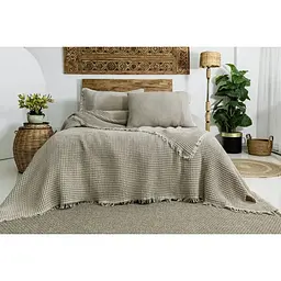 Вафельне покривало Saheser Norah Beige 240x260см +2 наволочки 50x70см pbe0052241