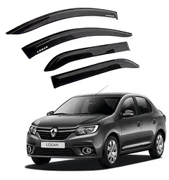 Дефлектори вікон вітровики Renault Logan седан 2013-2020 Скотч 3M Voron Glass
