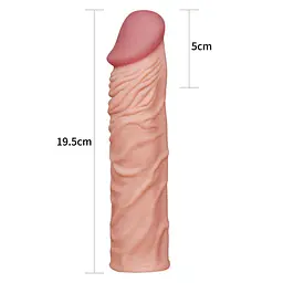 Насадка на пеніс Lovetoy Pleasure 18.5 см тілесний - мініатюра 6