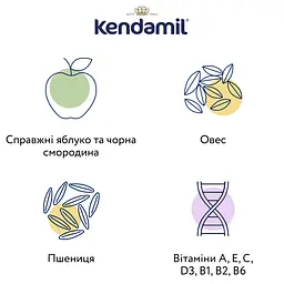 Молочна каша Kendamil з яблуком та чорною смородиною 300 г (2 шт. х 150 г) - мініатюра 4