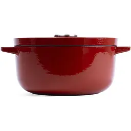 Каструля KitchenAid Cast Iron чавунна з кришкою 22 см 3.3 л червона (CCC006057-001) - мініатюра 3
