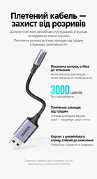 Кабельний аудіоадаптер UGREEN CM477 1 м зовнішня звукова карта зі штекером USB-A та комбінованим гніздом 3,5 мм темно-сірий (45522) - мініатюра 8