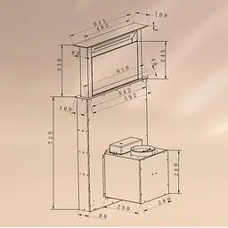 Витяжка Klarstein Royal Flush Eco 60 см 576 м³ (10046236) - мініатюра 8