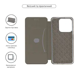 Чехол-книжка для Realme Note 70 4G, G-Case, золотой, кожаный чехол-книжка из экокожи (PU) и TPU, с магнитом, с подставкой и вместительным кардхолдером, противоударный, защита всего корпуса, ArmorStandart (ARM88785) - мініатюра 3