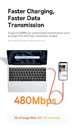 Кабель Baseus 0℃ Series Fast Charging Cable USB to Type-C 100W 1m P10368801731-00 Coral - мініатюра 5