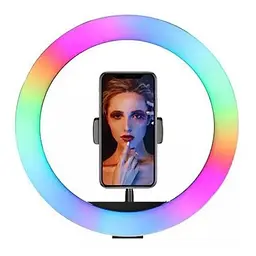 Кільцева світлодіодна LED лампа RIAS MJ30 RGB з тримачем, USB, управління на проводі 30 см - мініатюра 2