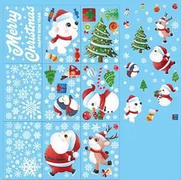 Набір новорічних наклейок на вікно Happy New Year 4 9125 20×30 см 9 аркушів - мініатюра 4