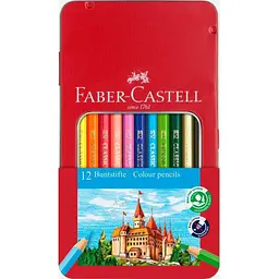 Олівці кольорові Faber-Castell Window Замок, металева коробка, 12 кольорів (115801) (27984) - мініатюра 1