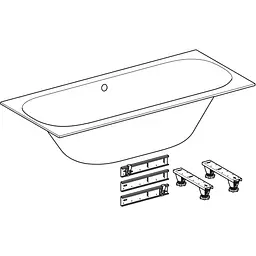 Ванна акрилова Gebert Soana Duo 180x80 554.004.01.1 + ніжки Білий - мініатюра 5