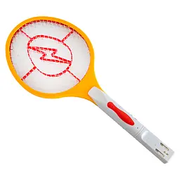 Ракетка від комарів помаранчева електромухобійка на акумуляторі Rechargeable Mosquito Hitting